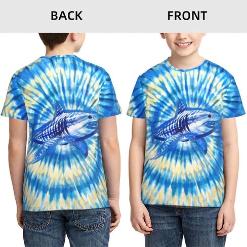 Tie Dye T-Shirts for Kids - Soft Breathable Short Sleeve Tee for Boys & Girls, Hippie Style Summer Top Casual Youth Tops in Saudi Arabia