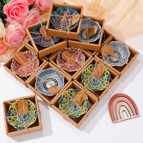 Wedding Favors for Guests Bulk 3.3 Inches Small Ceramic Bowl Mexican Salsa Bowl Dipping Boho Pottery Dishes for Bridal Shower Mexican Style Gifts Rustic Souvenirs (24 Pcs) in Saudi Arabia
