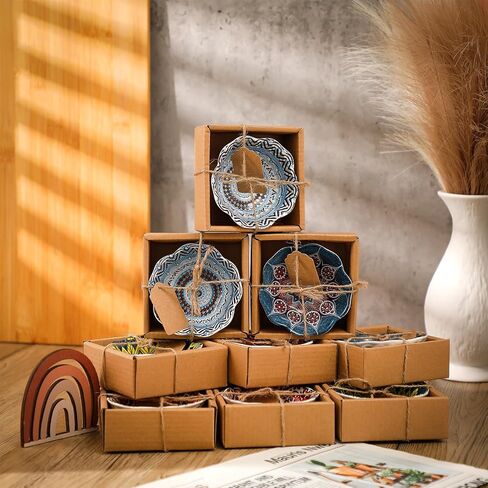 Wedding Favors for Guests Bulk 3.3 Inches Small Ceramic Bowl Mexican Salsa Bowl Dipping Boho Pottery Dishes for Bridal Shower Mexican Style Gifts Rustic Souvenirs (24 Pcs) in Saudi Arabia