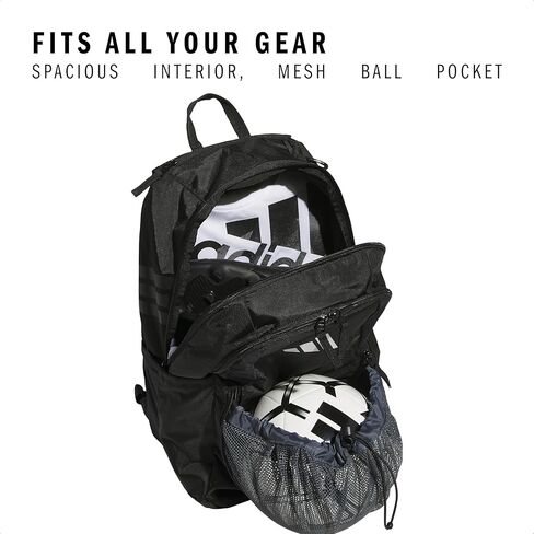 حقيبة ظهر adidas Stadium 4.0 Team Sports (36L) حقيبة كمبيوتر محمول رياضية متينة، أخضر داكن، مقاس واحد in Kuwait