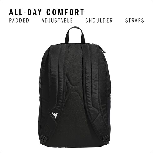 حقيبة ظهر adidas Stadium 4.0 Team Sports (36L) حقيبة كمبيوتر محمول رياضية متينة، أخضر داكن، مقاس واحد in Kuwait