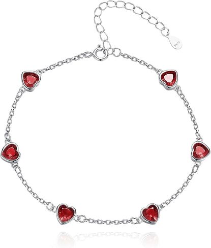 Birthstone Bracelets for women June Birthstone Bracelet 925 Sterling Silver Heart Bracelet Purple Link Bracelets June Birthstone Jewelry Gift for Mothers Daughter and Girlfriend in Kuwait