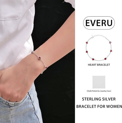 Birthstone Bracelets for women June Birthstone Bracelet 925 Sterling Silver Heart Bracelet Purple Link Bracelets June Birthstone Jewelry Gift for Mothers Daughter and Girlfriend in Kuwait