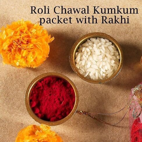 مجموعة من 2 Rakhi for Brother - Premium Evil Eye & Elephant Rakhi Combo with Raksha Bandhan Greeting Card & Roli Chawal | Rakhi لـ Bhaiya & Ksmall Brother | خيط راخي من الأخت in Kuwait