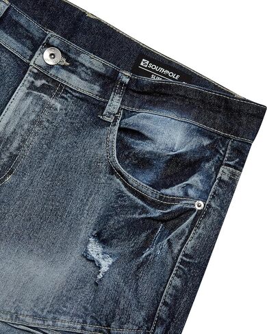 Southpole Mens Jean Shorts - Casual Stretch Jorts with Regular Fit, Distressed Ripped Denim Shorts for Men (Sizes: 29-38) in Saudi Arabia