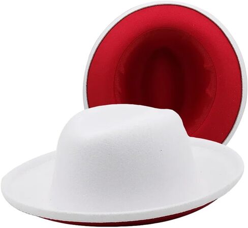 Women Men Patchwork Felt Fedora Hats Roll Brim Formal Hat Vintage Party Wedding Dress Cap in Saudi Arabia