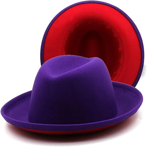 Women Men Patchwork Felt Fedora Hats Roll Brim Formal Hat Vintage Party Wedding Dress Cap in Saudi Arabia