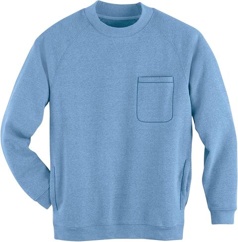Collections Etc Men's Chest Pocket Comfortable Crewneck Sweatshirt in Saudi Arabia