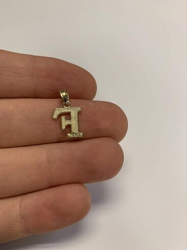 10k Real Solid Gold Two Tone Initial Pendant with Diamond Cut Finish, Available in Different Letters Personalized Letter Jewelry Gifts for Her (F) in Saudi Arabia