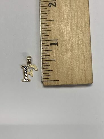 10k Real Solid Gold Two Tone Initial Pendant with Diamond Cut Finish, Available in Different Letters Personalized Letter Jewelry Gifts for Her (F) in Saudi Arabia