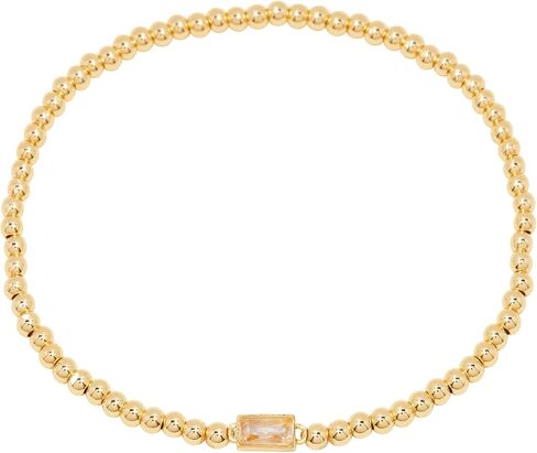 سوار Kylie Birthstone - النحاس النحاس المطلي بالذهب Hypoallergenic 14K - سوار المولد النسائي - سوار مخصص للخرز - مجوهرات شخصية - مجوهرات المرأة in Kuwait