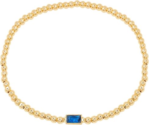 سوار Kylie Birthstone - النحاس النحاس المطلي بالذهب Hypoallergenic 14K - سوار المولد النسائي - سوار مخصص للخرز - مجوهرات شخصية - مجوهرات المرأة in Kuwait