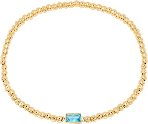 سوار Kylie Birthstone - النحاس النحاس المطلي بالذهب Hypoallergenic 14K - سوار المولد النسائي - سوار مخصص للخرز - مجوهرات شخصية - مجوهرات المرأة in Kuwait