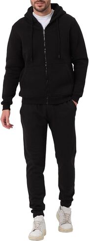 مسارات الرجال غير رسمية من قطعتين من قطعتين للرجال الكامل zip up hoodies و sweatpant مجموعة الركض مجموعات in Kuwait