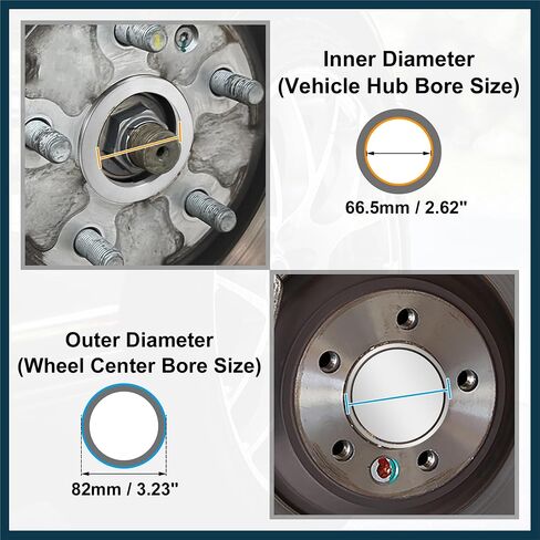 4pcs OD 82mm إلى ID 66.5mm ألومنيوم سبيكة محور Centric Rings Center in Saudi Arabia