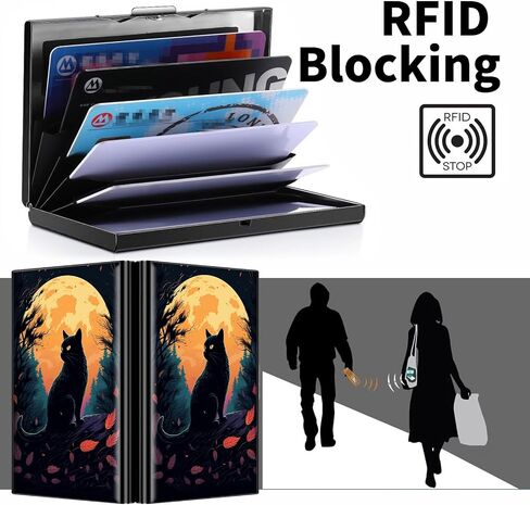 Metal Wallet for Women Men Girls, RFID Blocking Slim Aluminum Credit Card Holder, Mini Travel Wallet with Hard Shell, Lightweight ID & Business Card Case,Audio Cassette Tape in Saudi Arabia