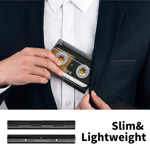Metal Wallet for Women Men Girls, RFID Blocking Slim Aluminum Credit Card Holder, Mini Travel Wallet with Hard Shell, Lightweight ID & Business Card Case,Audio Cassette Tape in Saudi Arabia