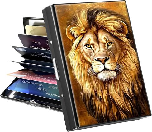 Metal Wallet for Women Men Girls, RFID Blocking Slim Aluminum Credit Card Holder, Mini Travel Wallet with Hard Shell, Lightweight ID & Business Card Case,Audio Cassette Tape in Saudi Arabia