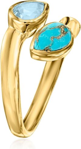 Ross-Simons الفيروز و 0.40 قيراط السماء الأزرق Topaz Ring في الذهب 18kt على الجنيه الاسترليني in Saudi Arabia