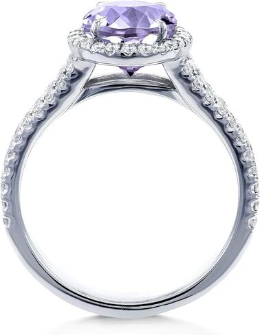 Kobelli Oval Cut Lavender Amethyst و Diamond Halo split splich Ring 2 CTW 14K الذهب الأبيض in Saudi Arabia