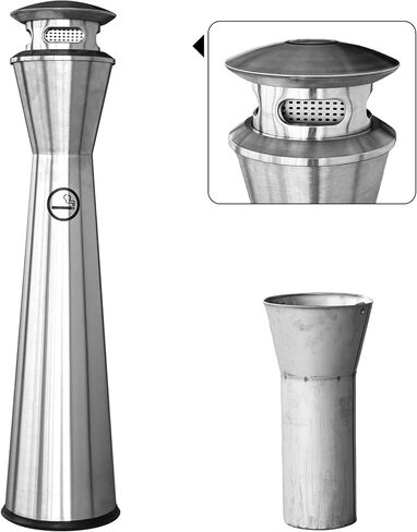 Outdoor Trash Can with Removable Inner Barrel, Stainless Steel Trash Can, Garbage Can for Outside Pool, Backyard, Office, Hotel in Saudi Arabia