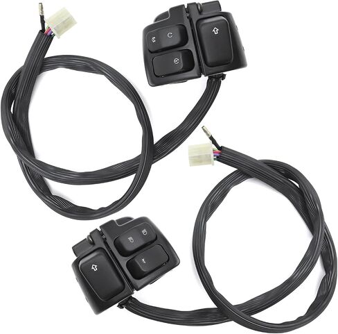 1 Pair Control Switches Handlebar Horn Turn Signals Light On/Off Switch with Wire Harness Repalcement for Harley 1996-2012 in Saudi Arabia