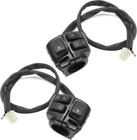 1 Pair Control Switches Handlebar Horn Turn Signals Light On/Off Switch with Wire Harness Repalcement for Harley 1996-2012 in Saudi Arabia