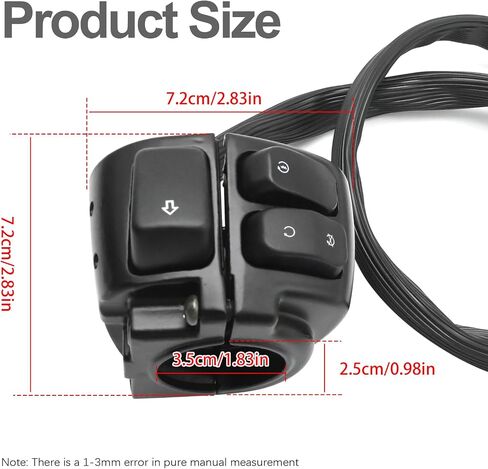 1 Pair Control Switches Handlebar Horn Turn Signals Light On/Off Switch with Wire Harness Repalcement for Harley 1996-2012 in Saudi Arabia