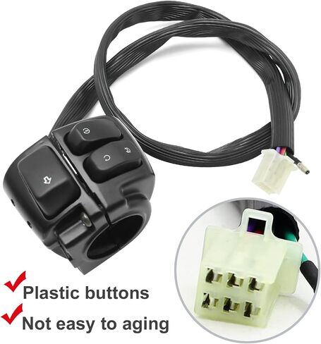 1 Pair Control Switches Handlebar Horn Turn Signals Light On/Off Switch with Wire Harness Repalcement for Harley 1996-2012 in Saudi Arabia