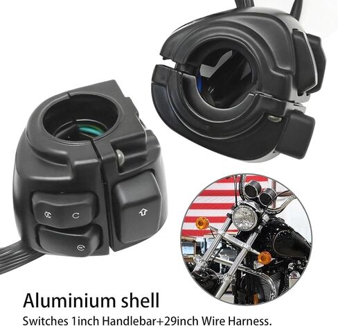 1 Pair Control Switches Handlebar Horn Turn Signals Light On/Off Switch with Wire Harness Repalcement for Harley 1996-2012 in Saudi Arabia