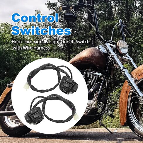 1 Pair Control Switches Handlebar Horn Turn Signals Light On/Off Switch with Wire Harness Repalcement for Harley 1996-2012 in Saudi Arabia