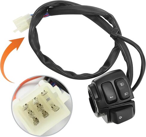 1 Pair Control Switches Handlebar Horn Turn Signals Light On/Off Switch with Wire Harness Repalcement for Harley 1996-2012 in Saudi Arabia