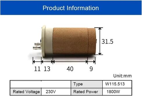 عنصر التدفئة لآلة لحام الهواء الساخن 115.513 230V 1800W عنصر التدفئة السيراميك المستخدم في مدافع اللحام/معدات تسخين آلة الهواء الساخن in Saudi Arabia
