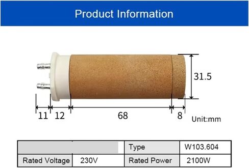 عنصر التدفئة لآلة لحام الهواء الساخن عنصر التسخين السيراميك 103.604 230V 2100W in Kuwait