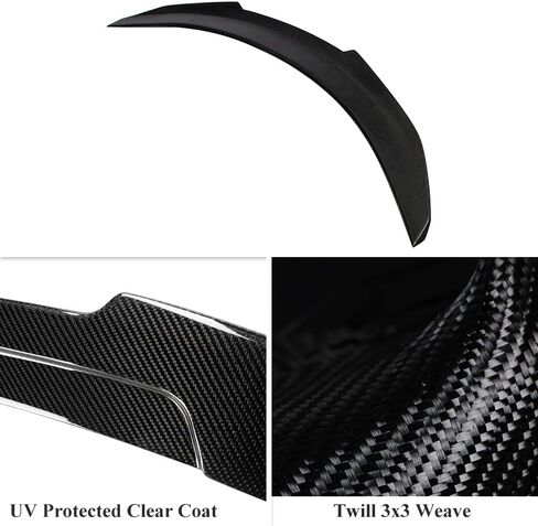 AeroBon Real Carbon Fiber Trunk Spoiler Wing Compatible with 2017-2023 Tesla Model 3 Spoiler (Big) in Kuwait