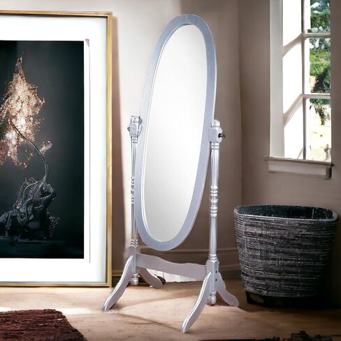 مرآة كاملة الطول مع الحامل ، مرآة شيفال خشبية قابلة للضبط ، مرآة قابلة للضبط قابلة للتعديل (الإسبريسو) in Kuwait