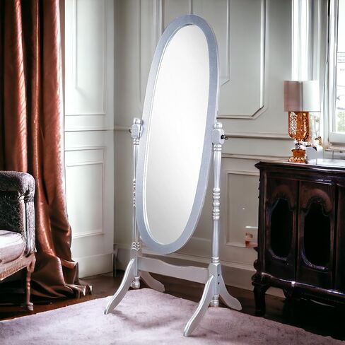 مرآة كاملة الطول مع الحامل ، مرآة شيفال خشبية قابلة للضبط ، مرآة قابلة للضبط قابلة للتعديل (الإسبريسو) in Kuwait