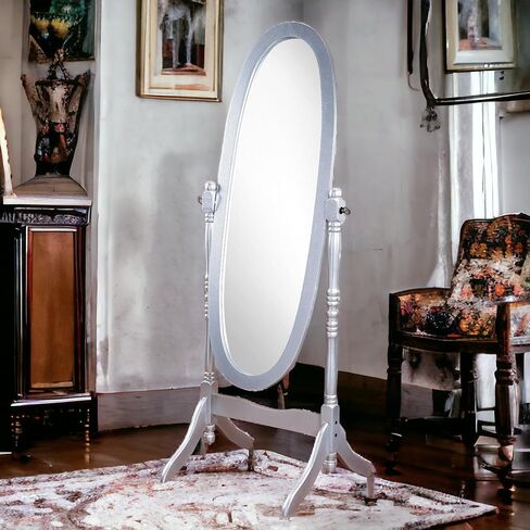 مرآة كاملة الطول مع الحامل ، مرآة شيفال خشبية قابلة للضبط ، مرآة قابلة للضبط قابلة للتعديل (الإسبريسو) in Kuwait