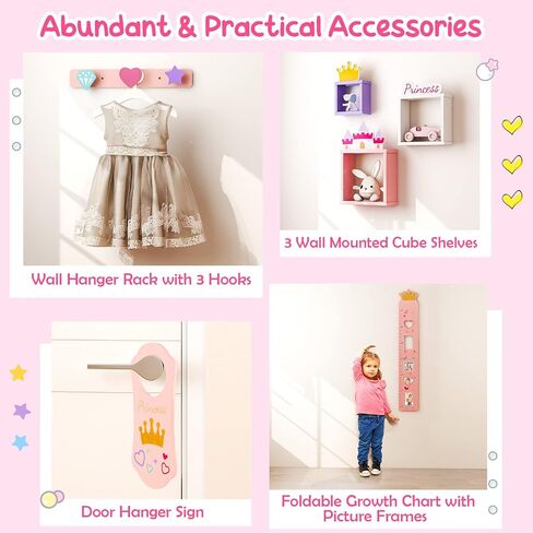 Costzon Kids Full Length Mirror, Princess Floor Free Standing Mirror w/Storage Shelf, 360 Degree Rotatable Oval Dressing Mirror w/Cute Crown Pattern for Little Girls Bedroom, Playroom, Pink in Saudi Arabia
