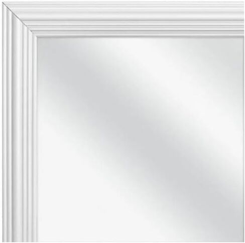 Full Length Wall Mirror, 13 x 49 inches, Rectangular Frame, White in Saudi Arabia