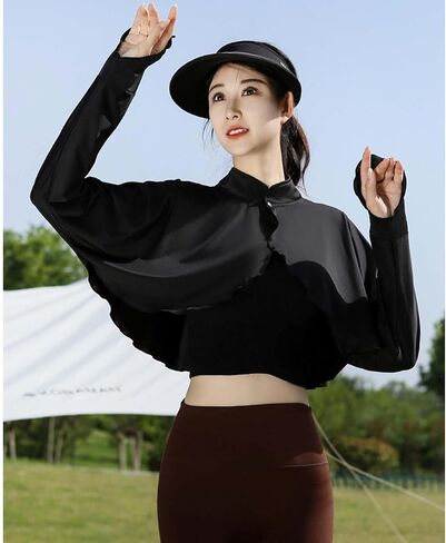 Women's Cooling Shawl Sun Cape Cloak UV Protection Cooler Shrug Neck Sun Protection Arm Sleeves with Finger Hole in Saudi Arabia