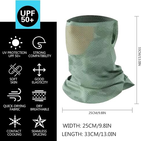 قناع الوجه الحرير الجليدي للرجال والنساء ، UPF 50+ رقبة من GAITER لحماية الشمس ، تبريد بالاكلافا للرياضة في الهواء الطلق in Kuwait