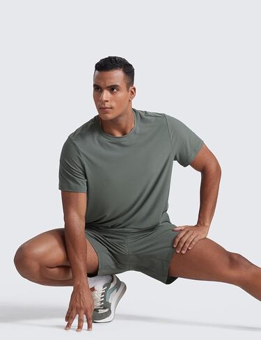 CRZ YOGA Cloudweight Mens Workout Comfy T-Shirts Lightweight Moisture Wicking Athletic Casual Short Sleeve Crew Neck Shirt in Saudi Arabia
