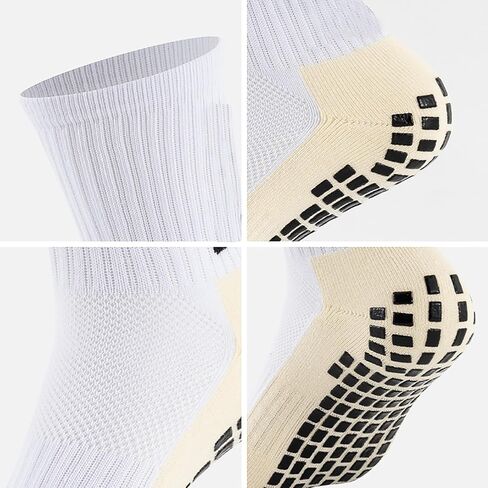 6 Pairs 4-12 Years Old Kids Soccer Grip Socks Anti Slip Athletic Socks Cushioned Football Crew Socks for Teens Boys in Saudi Arabia