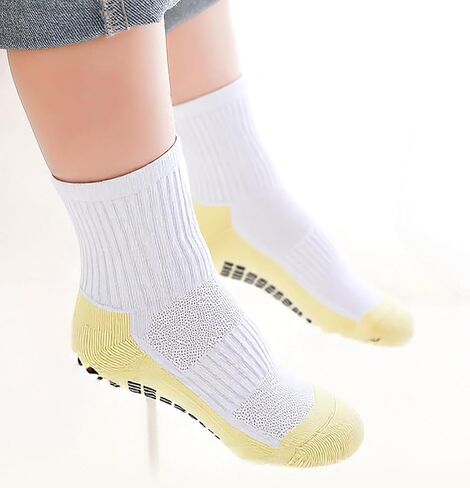 6 Pairs 4-12 Years Old Kids Soccer Grip Socks Anti Slip Athletic Socks Cushioned Football Crew Socks for Teens Boys in Saudi Arabia