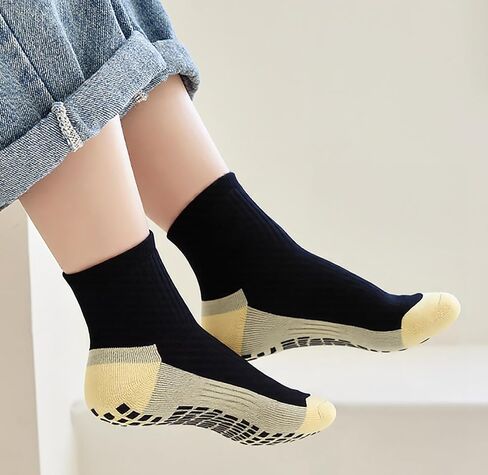 6 Pairs 4-12 Years Old Kids Soccer Grip Socks Anti Slip Athletic Socks Cushioned Football Crew Socks for Teens Boys in Saudi Arabia