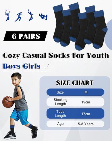 Toddler Kids Boys Basketball Athletic Crew Socks, Youth Girls Soft Cozy Casual Striped Seamless Cotton Sports Socks in Saudi Arabia