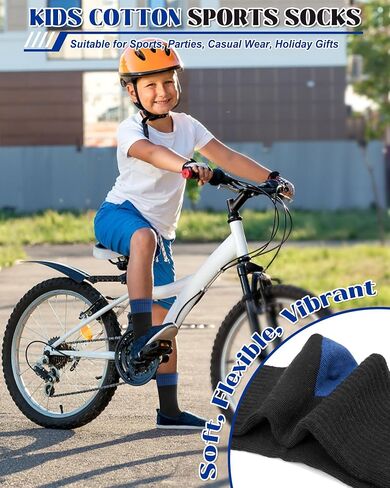 Toddler Kids Boys Basketball Athletic Crew Socks, Youth Girls Soft Cozy Casual Striped Seamless Cotton Sports Socks in Saudi Arabia