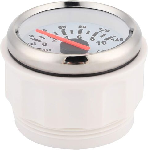 2in 0 10Bar Oil Pressure Meter 145psi LED Backlight Dial Instrument for Auto Motorcycle Boat Truck 12V 24VWhite Dial Silver Frame Oil Pressure Meter52mm GaugeOil (White Dial Silver Bezel) in Kuwait