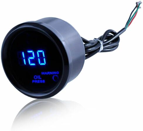 Digital Analog Oil Pressure Gauge Meter Psi with Sensor 2" 52 mm K973B Smoked Lens Tint Black in Saudi Arabia
